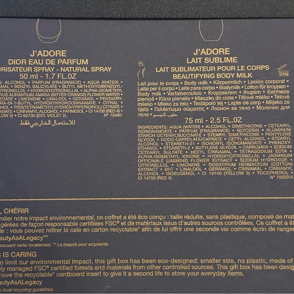NWT- Christian Dior J’ adore Eau De Parfum Body Milk Gift Set - Picture 4 of 4